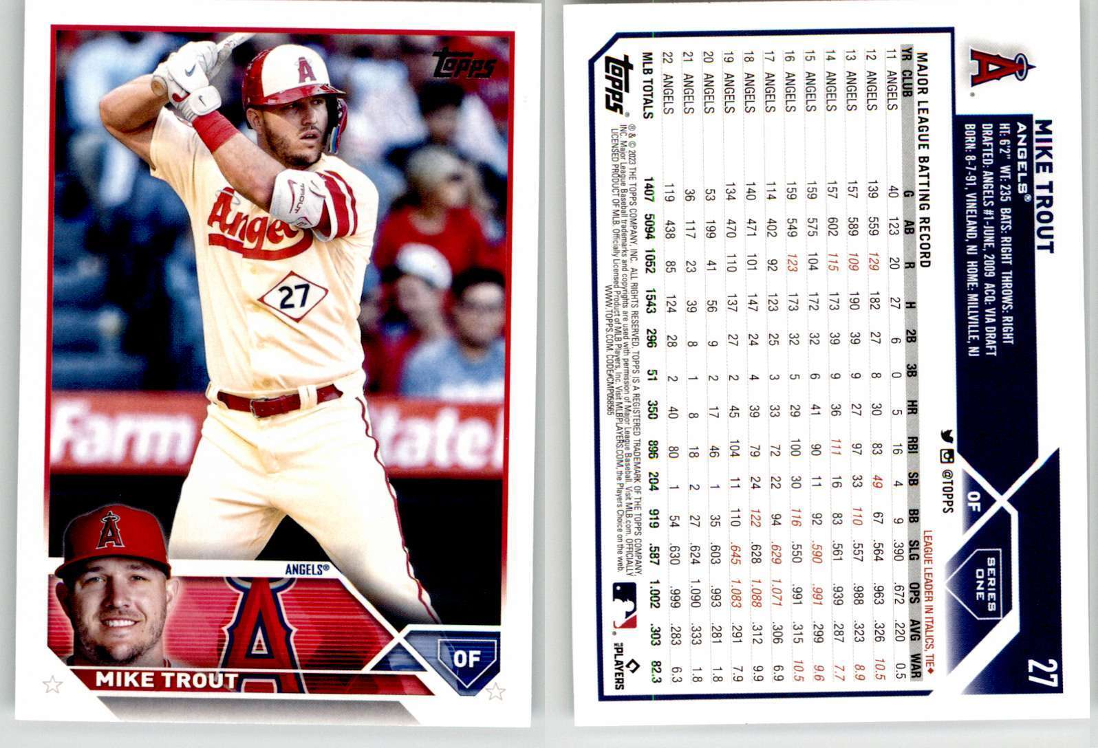 Mike Trout 2023 Topps #27 Angels