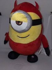 Animated Minions Stuart as Red Devil Plush 13" Halloween Costume /Operational