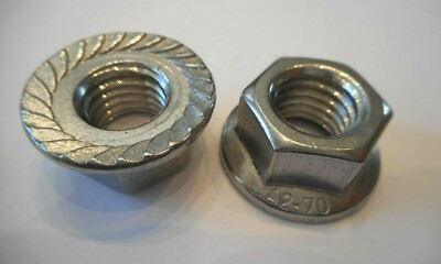 Sechskantmuttern mit Flansch und UKV  M4 bis M12  A2 INOX Flanschmuttern DIN6923