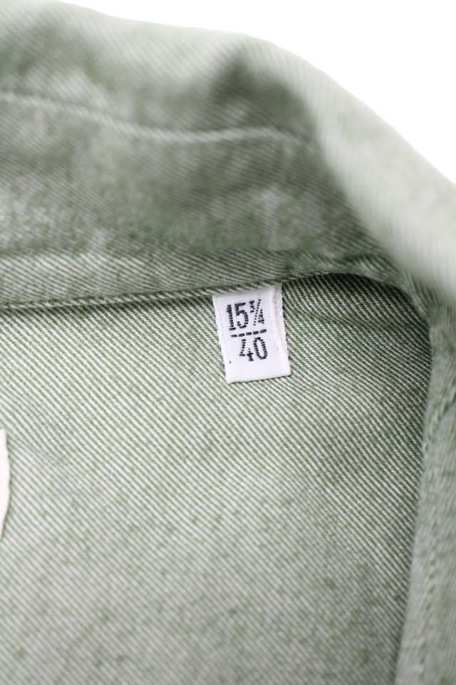 LUCA FALONI Brushed Cotton Slim Shirt Men's (UK) 40 Flannel Cutaway