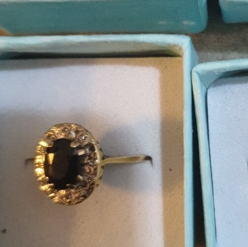 9ct gold saphire and diamond ring eBay