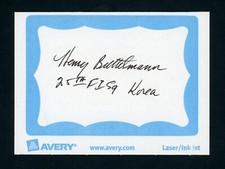 Henry Buttelmann American Fighter Pilot Ace-7 Signed 2.4x3.4 Bookplate E27163