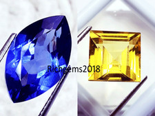 Tanzanite Naturale & Giallo Misto 8 A 10 KT Paio Certificato Loose Gemma RM222