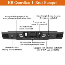 Black Steel Frontrear Bumper Wled Lights For Silverado 25003500 Hd 2015-2019