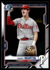 2021 Bowman Chrome Prospects Atomic Refractor Casey Martin Philadelphia Phillies