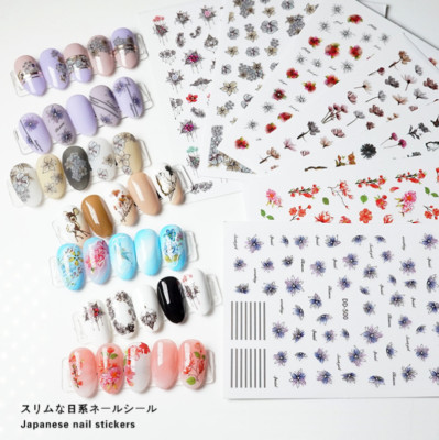 Flower 3D Nail Stickers Nail Art Adhesive Transfer Toe Sticker Decals DIY NH12