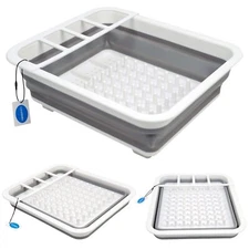 Collapsible Small Dryer Rack Over The Sink for Counter Plate Plastic Portable