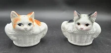 Vtg Kitty Cats Baskets Salt & Pepper Shakers Ron Gordon Designs Taiwan