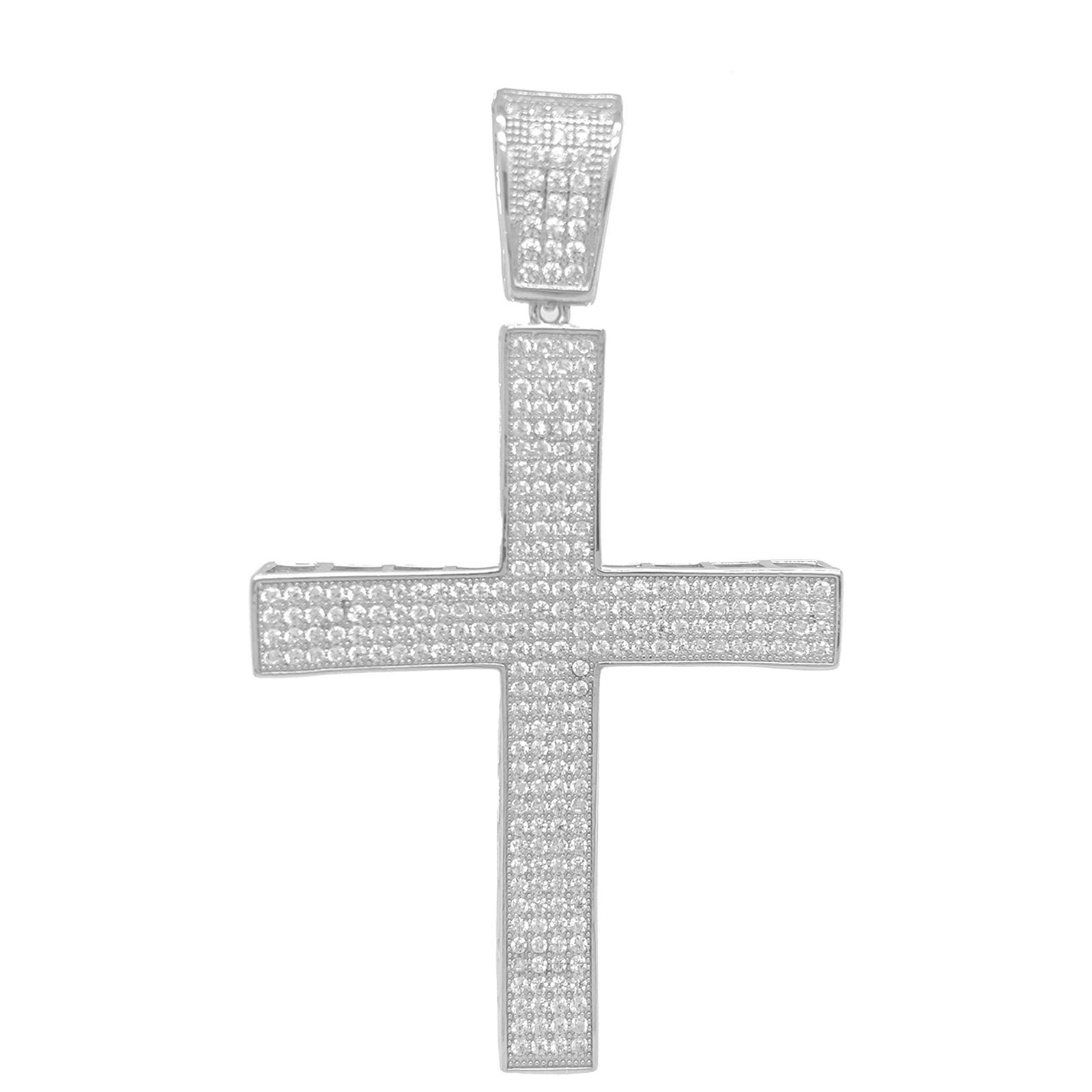 925 Sterling Silver Charm Cross Pendant with CZ  for Men and Women