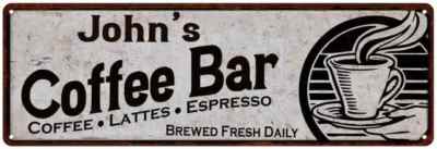 John's Coffee Bar Personalized Sign Kitchen Decor 106180007207