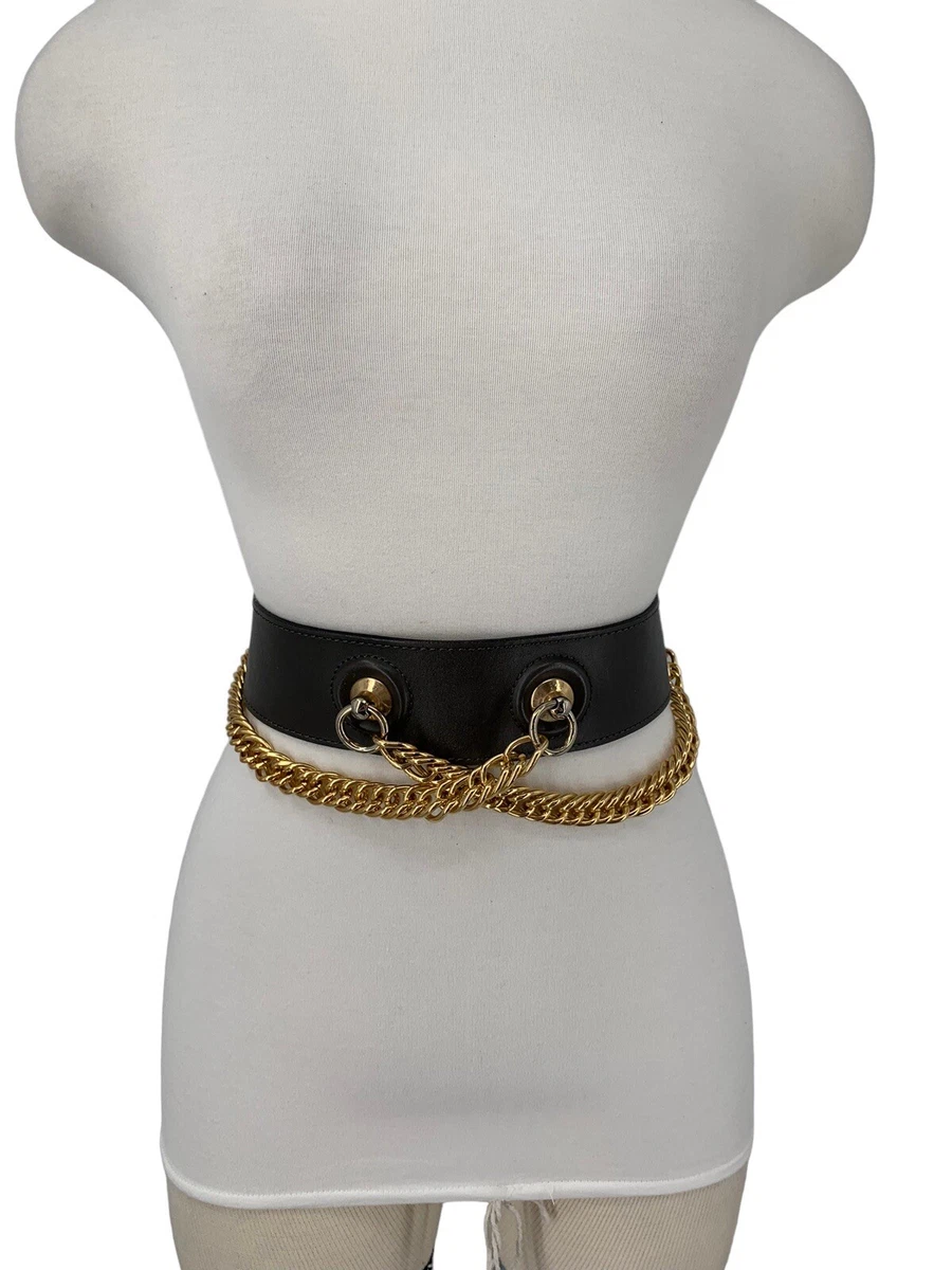 Designer Leather Chain Wide Belt Couture eBay