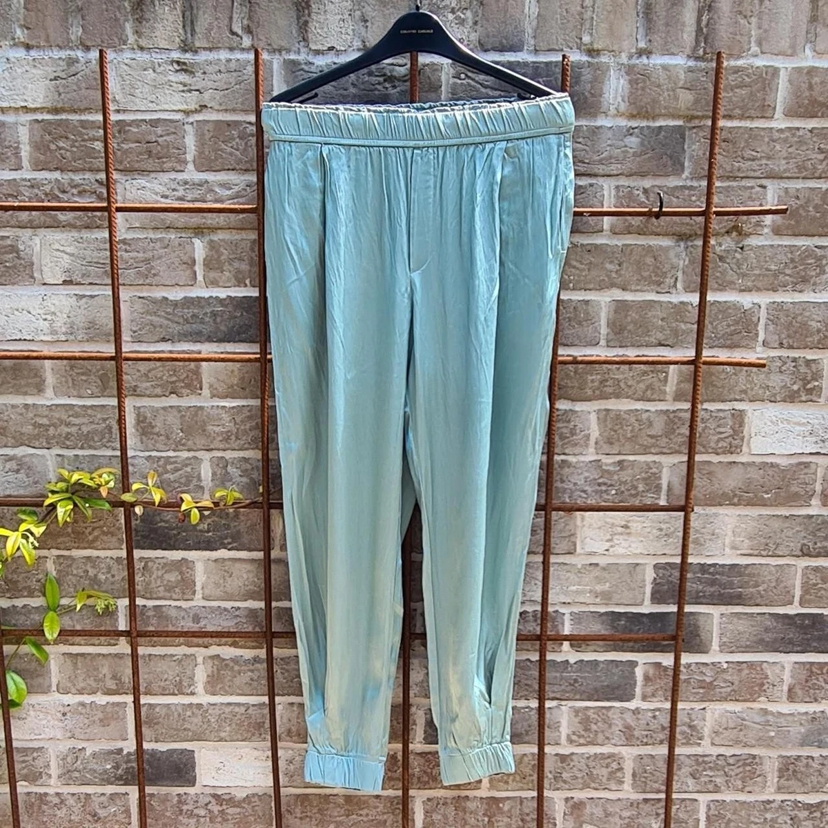 Zara Mint Green Satin Joggers Loungewear