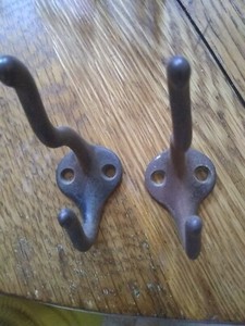 Vintage Brass Coat Hook Double Towel Robe Clothes Hooks for Bathroom Kitchen