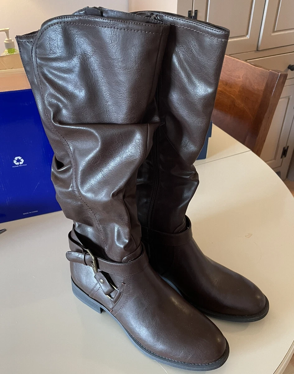White Mountain Layton Riding Boots Dark Brown Size 9M