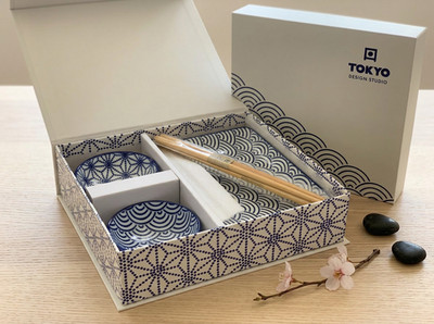 Tokyo Design Studio Nippon Blue Sushi Set 6-teilig Japanisches Geschirr