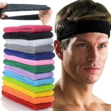 Unisex Sport Cotton Sweatband Headband for Men Women Yoga Hairband Gym Stretch H