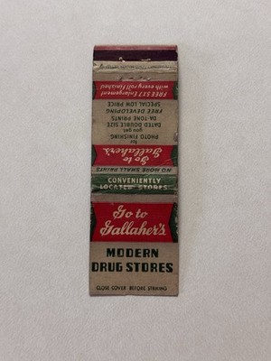 Gallahers Drug Stores Vintage Matchbook Cover 700
