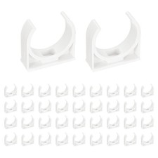 40pcs 1-1/4" (32mm) PVC Water Pipe U Clamps for TV, White