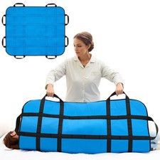 Nylon Positioning Bed Pad with Reinforced 8 Handles, 48 x 40 Reusable Transfe...