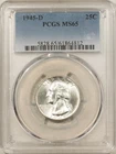 1945-D WASHINGTON QUARTER - PCGS MS-65 BLAST WHITE GEM!