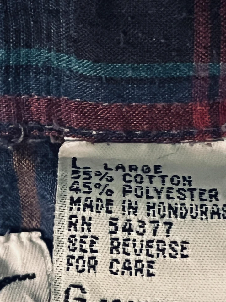 Shirt Mens Large Blue Green Red Plaid Western Pearl Snap Cowboy Basic Editions - Image 4 of 4