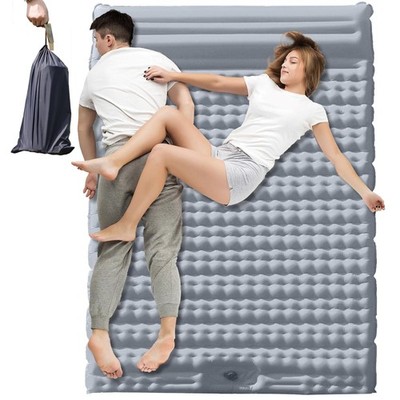 Double Camping Air Mattress with Built-in Foot Pump for 2 Person, Heavy Duty ...
