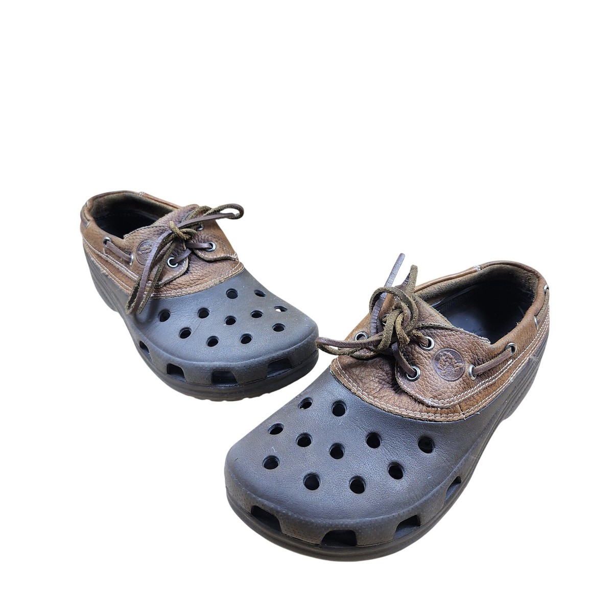 Crocs Islander Pitcrew Tan Leather Slip-On Clogs/Sandals  display picture 2