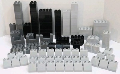 LEGO DUPLO Castle Bulk Bricks Lot Gray Black Bricks Blocks Parts Pieces 120pc