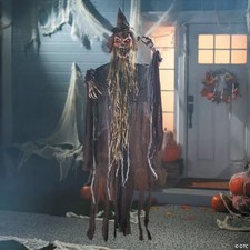 5 Ft. Light-Up Hanging Brown Reaper with Hat Halloween Decoration ATC00203
