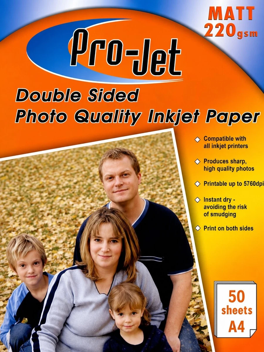 Papier Photo A4 220gsm Double Face Mat Projet 200 Feuilles