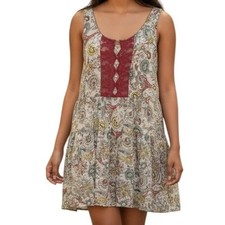 ANTHROPOLOGIE FLEUR WOOD Carina Paisley Chemise Dress/Tunic EUC Size Small