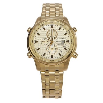Citizen Herren Chronograph Uhr A13882-50P Goldarmband W3925 - NEU
