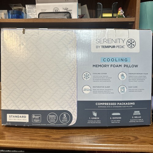 SERENITY TEMPUR-PEDIC Cooling Memory Foam Pillow Standard Adaptive Support - Afbeelding 3 van 3