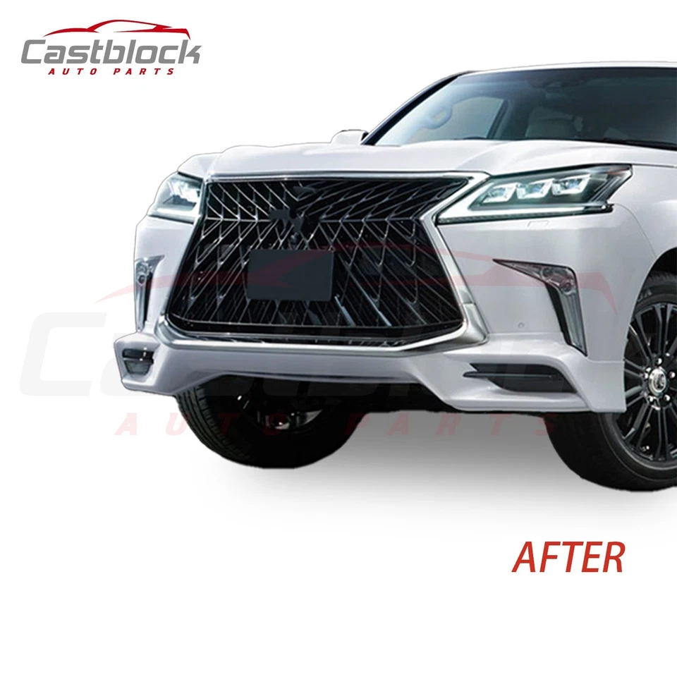 Kit de carrocería limitada para Lexus LX570 2016-21 rejilla alerón labial blanco + carcasa espejo Foto 3 de 4