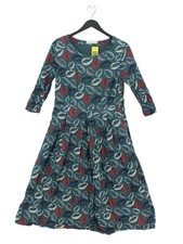 SEASALT CORNWALL A-Line Midi Dress UK12 in Blue