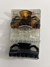 Scunci, Effortless Beauty, Jaw Clips, Assorted Colors, 3 Pieces 16111