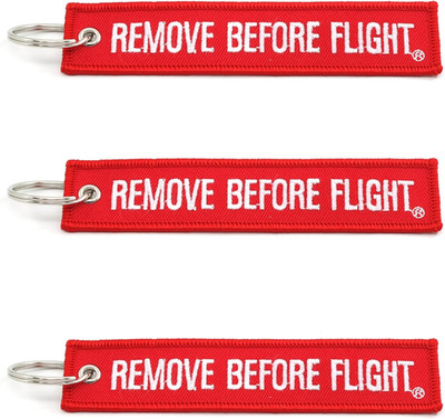 Remove before Flight Key Chain - 3 Pack Red