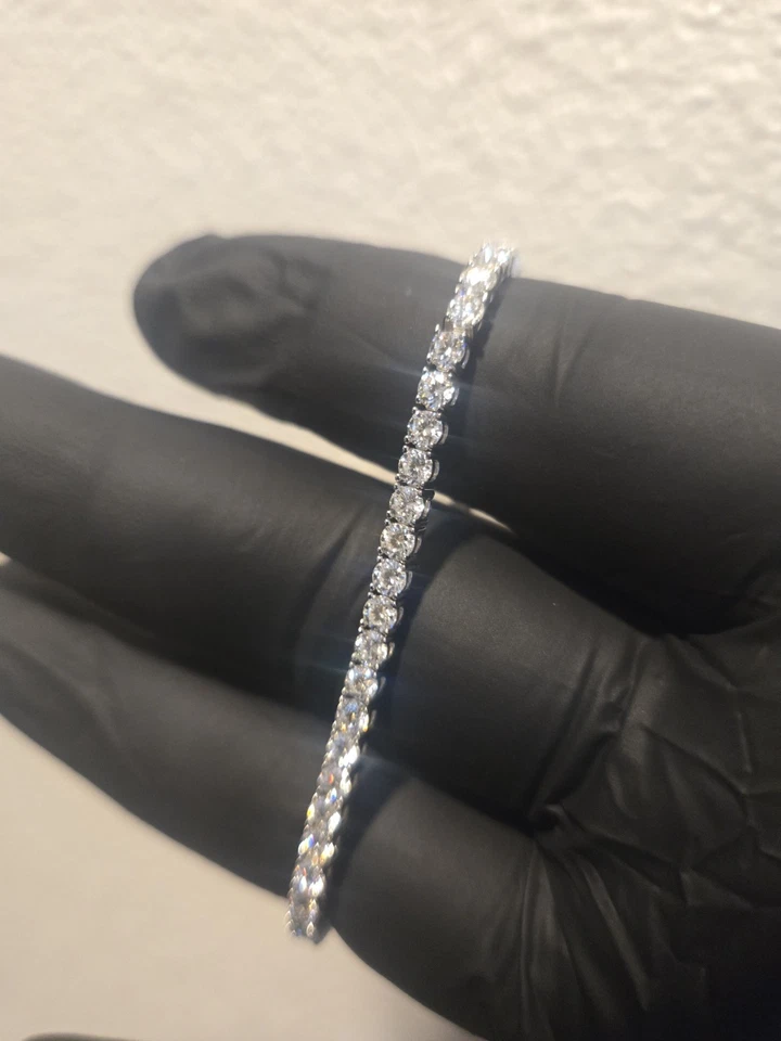 Pulsera Moissanite Nueva (7 pulgadas 3 mm) Foto 4 de 4