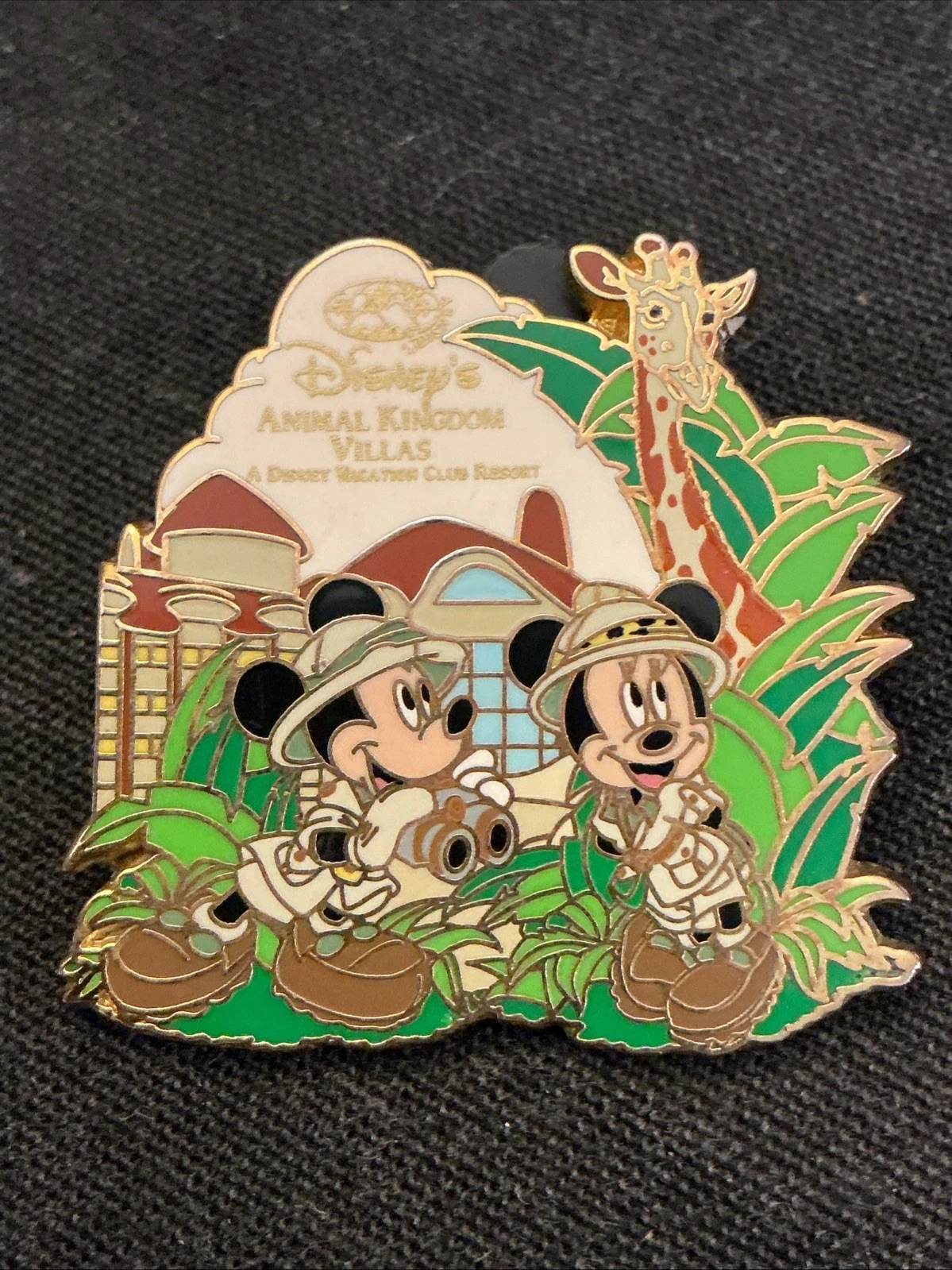 Disney Mickey Minnie Safari Pin AKV Animal Kingdom Villas DVC Vacation Club Vtg