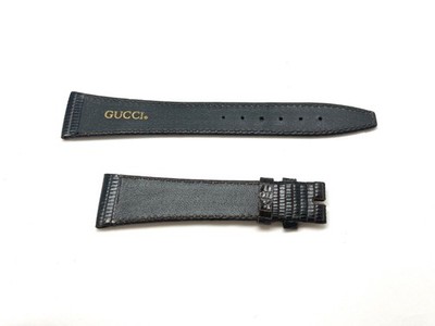 GUCCI  Dark brown Lizard  Leather 2 pc Watch Band 19mm x 14mm NEW