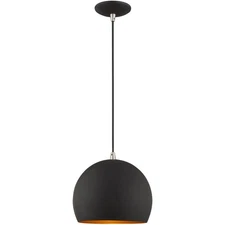 Livex Lighting 41181-04 Allison 1 Light 10 inch Black Mini Pendant Ceiling Light