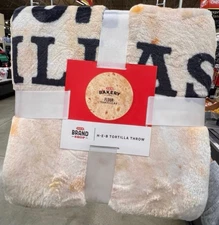 HEB Bakery Flour Tortilla Throw Blanket  70" Round H-E-B Brand Shop Texas NWT
