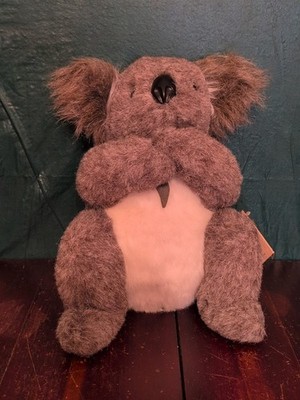 Vtg Koala Plush Jozzies Stuffed Animal Holding Leaf Made In Sydney Australia 11''