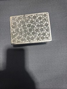 Vintage Japanese Silver Plated Jewelry Box Cherry Blossom Sakura Red Velvet 