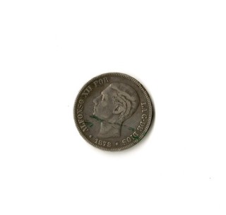 Silbermünze 1878 Alfonso XII Por Lag De Dios 5 Pesetas