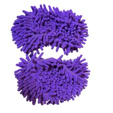 EZClean Mop Slippers Purple Chenille Dusting Shoes Floor Cleaning Reusable Pair