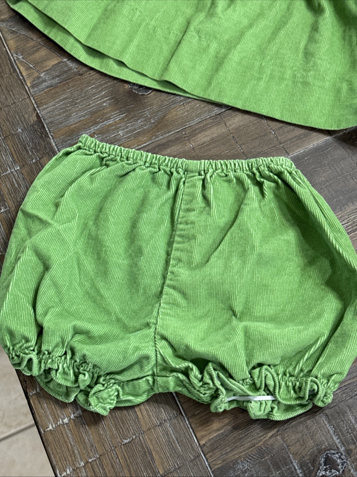 Vtg Petit Ami 3 Months Santa Christmas Holiday Smocking Green Baby Girl Dress