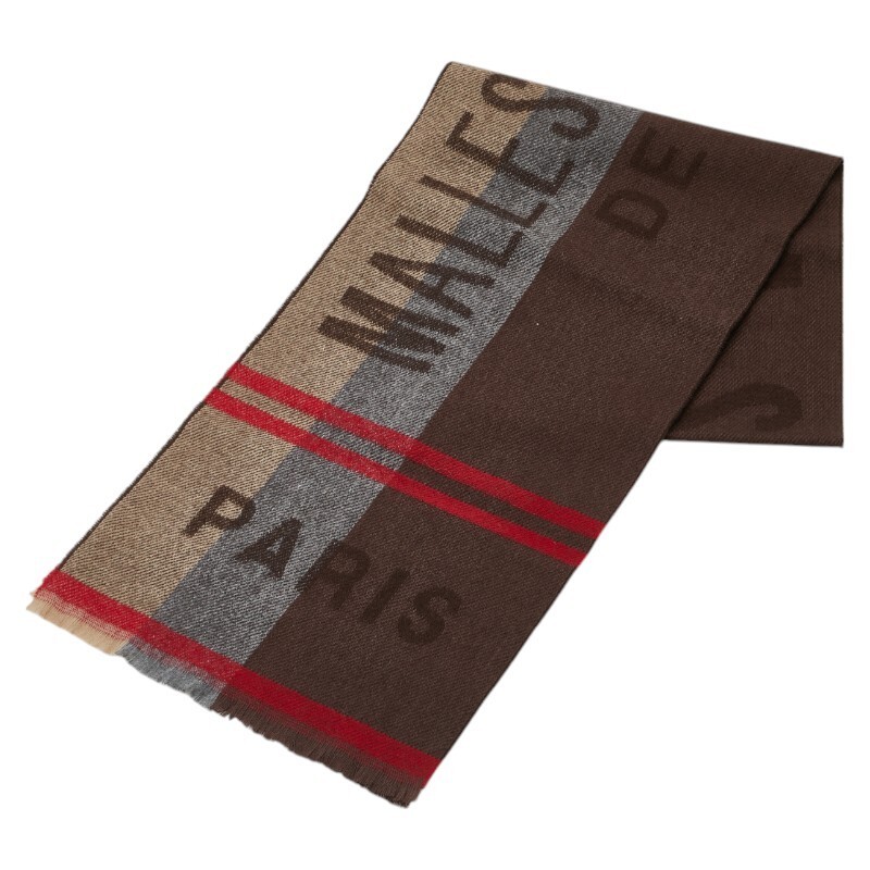 LOUIS VUITTON Brown Multicolor Wool Cashmere Thermal Scarf for Women Pre-Owned
