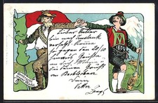 Artists' AK Tyrolean freedom fighters and Boer warriors shake hands, B