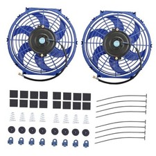 10" Electric Radiator Cooling Fan Assembly Kit, Universal High 10  -2PCS Blue